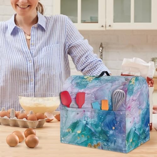 Marble Design Stand Mixer Cover for Kitchen Decor Waterproof Mixer Dust Cover Fits All Tilt Head & Bowl Lift Models Kitchen Aid Mixer Covers Protector