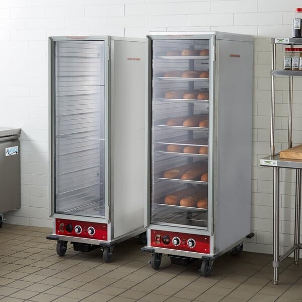 Full Size Insulated Heated Holding Cabinet, 120V Electric, Clear Door, 36 Pan Capacity, Silver Aluminum, 22.7x33.2x67.5 Inches, Commercial Food Warmer with LED Display