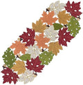 KEVA Fall Table Runner 36inches Long, Thanksgiving Harvest Cutwork Embroidered Table Runner 13in x 36in, Autumn Maple Leaves Table Decoration for Home Dining Kitchen Table