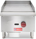 WESTLAKE 16"W Commercial Gas Griddle Countertop Natural Gas and Propane Griddle with Single Burners 30,000 BTU, Stainless Steel Plate Grill for Restaurants