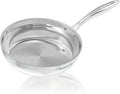 Sunhouse 8 Inch Tri-Ply Stainless Steel Frying Pan, Whole-Clad No Coatings Skillet with Stay-cool Handle for Cooking, Durable & Oven Safe to 500°F, Dishwasher Safe, Compatible with All Cooktops