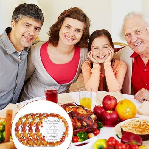 Sliner 4 Pcs Melamine Thanksgiving Maple Plates Fall Dinnerware 10 Inch