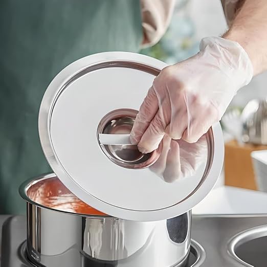 OCS Parts Pro Series Stainless Steel Cover for 8.25 Quart Bain Marie Pots | 7-3/4" Bain Marie Pot Lid with Handle