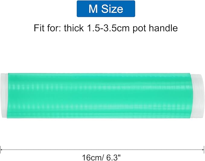 uxcell Silicone Pan Handle Sleeve, Heat Resistant Potholder Pot Holders Cover Sleeve for Frying Pan Handle Spatulas, Green (M)
