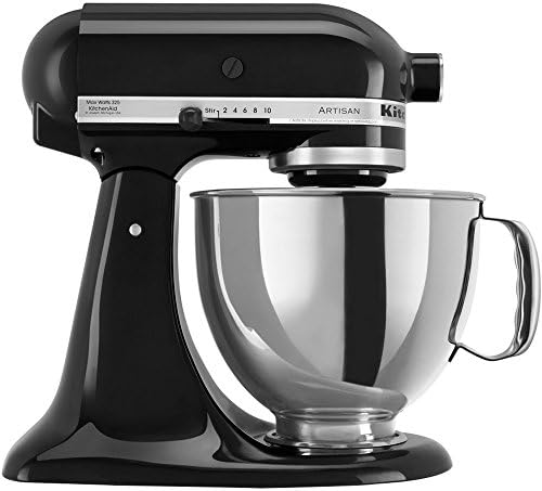 KitchenAid Artisan Series 5 Quart Tilt Head Stand Mixer with Pouring Shield KSM150PS, Onyx Black Bundle with Deco Essentials Exclusive CPS 1 Year Extended Protection Pack