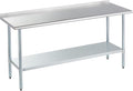 Stainless Steel Table for Prep & Work with Backsplash 24x72 Inches