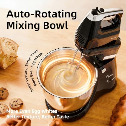 4.8QT 2-in-1 Stand Mixer, Black