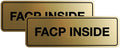 Signs ByLITA Standard FACP Inside Sign | Fire Safety Signage (Brushed Gold) - Small 2 Pack