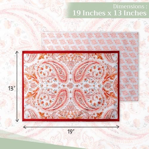 Maison d' Hermine Placemats Set of 4 Reusable 100% Cotton (13"x19")