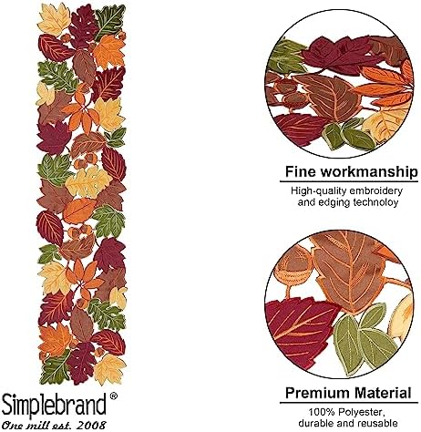 Simplebrand Harvest Fall Table Runner 54 Inches Long for Thanksgiving