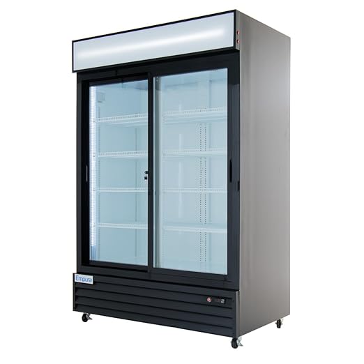 52" Reach-In Refrigerator with Two-Sliding Glass Door | Merchandiser Beverage Display Fridge for Convenience Grocery Store | 50 Cu. Ft. | 52.3"W x 32"D x 79.5"H, Black Exterior Steel, 115V, NSF