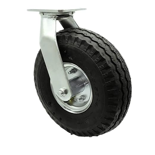 Service Caster Brand Replacement Caster for Uline Caster H-3329BL-S - Swivel Top Plate Caster with 10 Inch Pneumatic Wheel - Heavy Duty Replacement - Fits Platform Trucks and Utility Carts H-2473