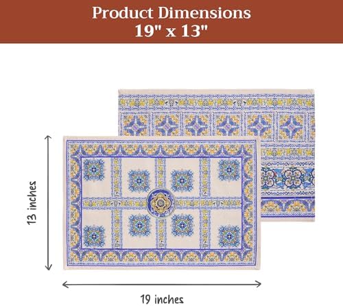 Maison d' Hermine Placemats Set of 4 Reusable 100% Combed Cotton (13"x19")