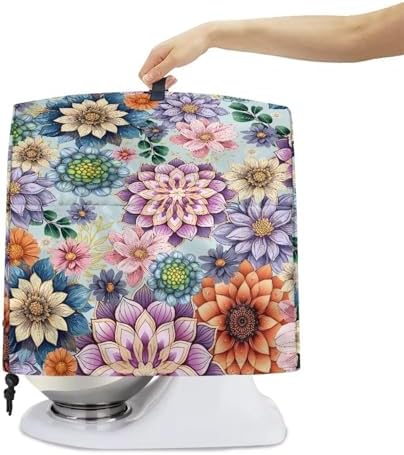 Stand Mixer Covers Boho Floral Print Dust Mixer Covers for Stand Mixer Kitchen Counter Mixer Parts & Accessories Decor for Kitchen Kid Mixer Cover