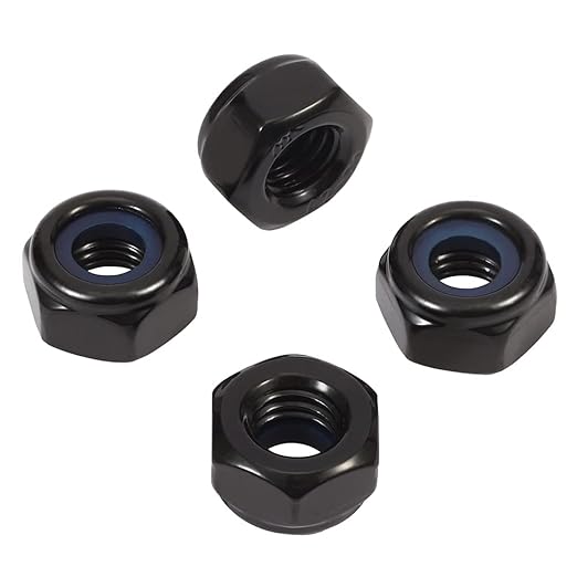 MewuDecor 5/16-18 Nylon Insert Hex Lock Nuts Locknuts, 304 Stainless Steel 18-8, Black Oxide, 50 PCS