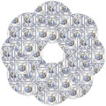 Round Placemats Set of 8 Flower Pumpkin Fall Place Mats Blue Floral Circle Braided Placemat Heat Resistant Table Mat for Thanksgiving Autumn Harvest Holiday Decorations, 15 Inch