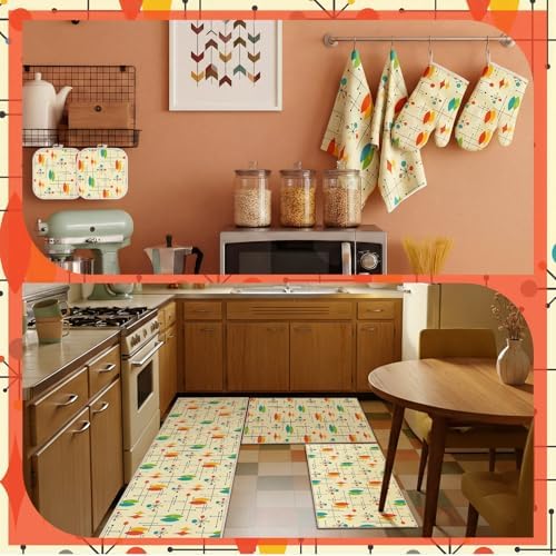 11 Pcs Mid Century Modern Kitchen Decor Set, Mid Century