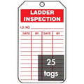 AccuformNMC "Ladder Inspection" Pack of 25 PF-Cardstock Inspection Record Tags, 5.75" x 3.25", Red on White, TRS248CTP, American Made Safety Tags, Signs, and Labels