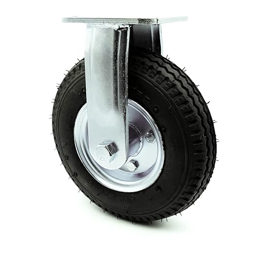 Service Caster Brand Replacement Caster for Uline Caster H-3328BL-R - Rigid Top Plate Caster with 8 Inch Pneumatic Wheel - Heavy Duty Replacement - Fits Platform Trucks and Utility Carts H-2505