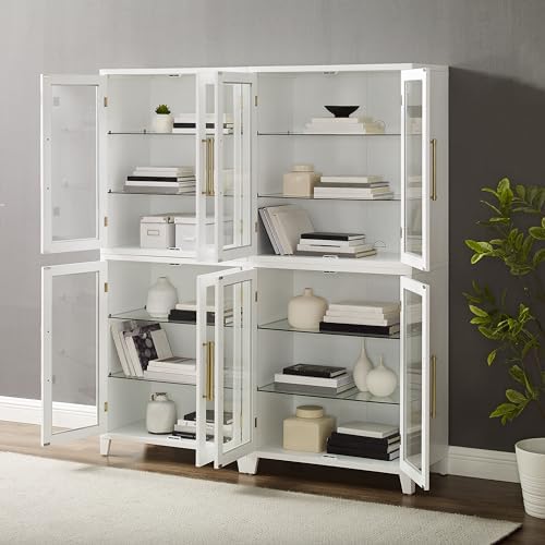 Crosley Furniture Roarke 2-Piece Glass Door Pantry Storage Cabinet Set