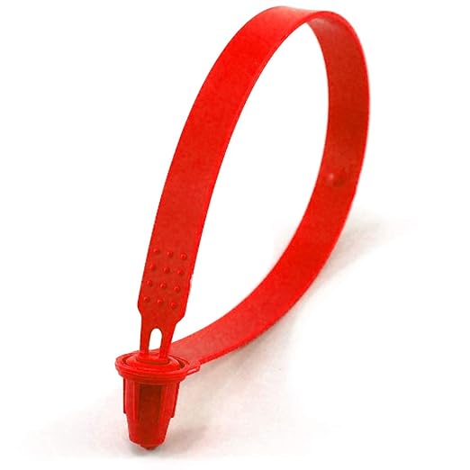 Leadseals(R) 500 PCS Red Tite-Lock Plastic Tractor Truck Door Seal Tamper Evident Security Tags Numbered Safty Disposable Locks for Trailer Logistics Shipping Transport