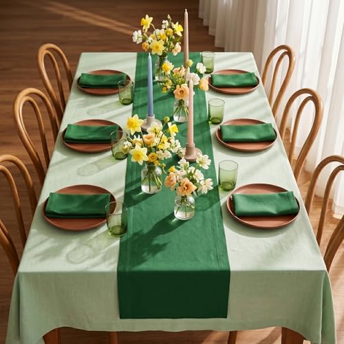 Solino Home 100% Pure Linen Napkins Pine Green, Fete 20 x 20 in, Set of 4