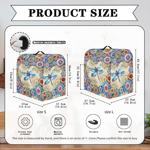 Dragonfly Boho Flower Mixer Covers Washable Stand Mixer Dust Cover Fit Kitchen Aid Mixer 4.5-8 Quart Home Kitchen Small Appliance Protector Colorful