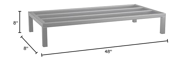 48'' x 24'' x 8'' Aluminum Dunnage Rack - 1780 lb. Capacity