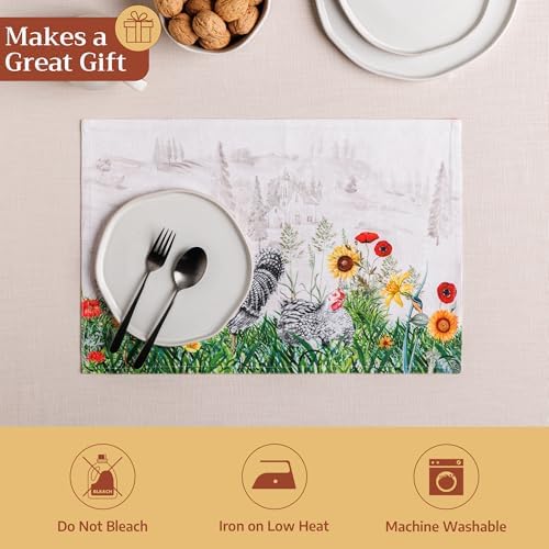 Maison d' Hermine Placemats Set of 4 Reusable 100% Cotton (13"x19")