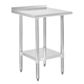 Hally Stainless Steel Table for Prep & Work 24 x 24 Inches, NSF Commercial Heavy Duty Table with Undershelf and Backsplash for Restaurant, Home and Hotel