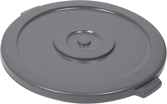 Restaurantware-LID ONLY: RW Clean Waste Container Lid, 1 Round Trash Can Cover - Waste Bin Sold Separately, For 44 Gallon Dustbin, Built-In Handle, Gray Plastic Garbage Can Cover, Heavy-Duty