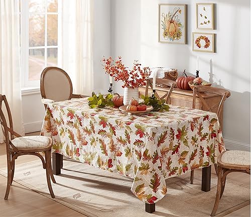 Newbridge Thanksgiving Rustic Acorn & Leaf 52x52” Square Vinyl Tablecloth