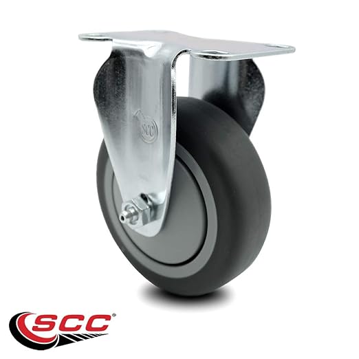 Service Caster Brand Replacement Caster for Uline Caster H-5538R - Rigid Top Plate Caster with 5 Inch Thermoplastic Rubber Wheel - Fits Carts, Dollies and Poly Box Trucks H-4287