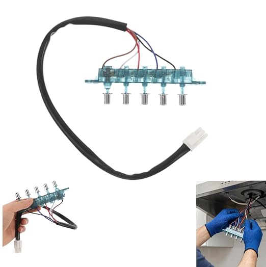 Range Hood Switch Button Replacement,5-Button Mechanical Control Panel, Size Matching Required,Manual Wiring Installation Required, Exact Size Match Needed for Traditional Push Hoods Only for Kitchen