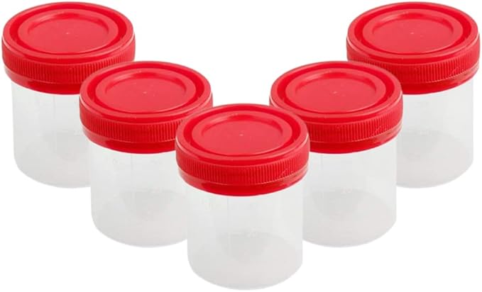 Measuring Cup Plastic Graduierten Measuring Cup Sterile Container with Lid 40ML 5Pcs Random Color