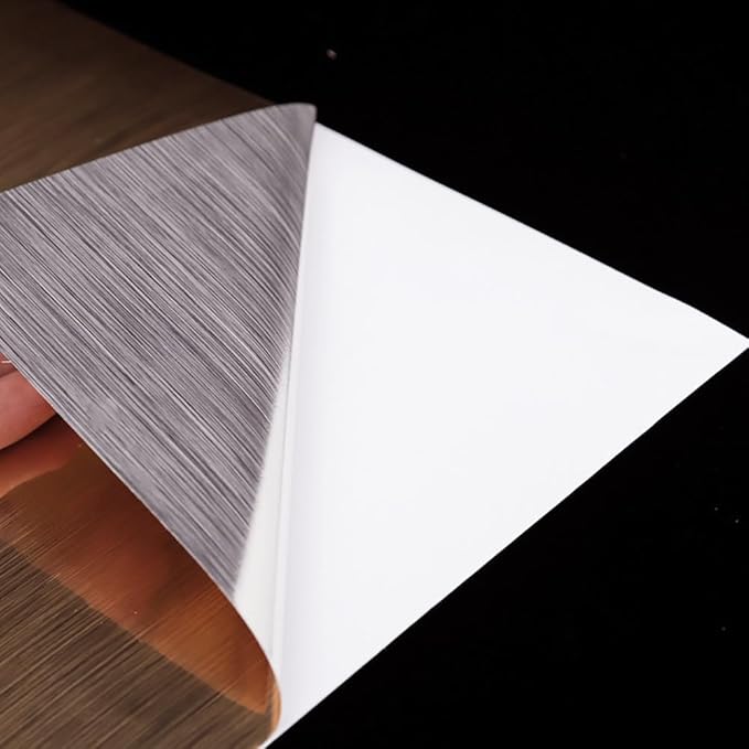 Hopepak 17.3''X197'' Stainless Steel Rose Gold Countertop Contact Paper - Metallic Peel and Stick Wallpaper, Self Adhesive, Removable, Waterproof for Kitchen Backsplash Decor