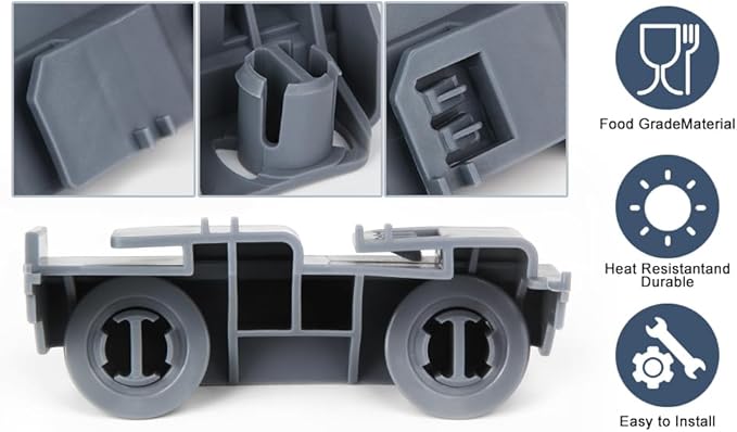 2 PCS Dishwasher Rack Carrier and Roller Kit WD28X27241 Compatible with GE Dishwasher Lower Rack Wheel Assembly, Replaces WD12X10438 WD12X10439 WD12X10446