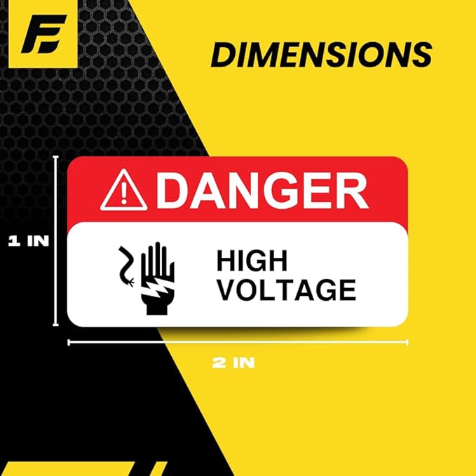 Danger High Voltage Stickers (Small) | Heavy-Duty Signs for Machinery & Equipment | Weatherproof, Ultra Durable Safety Labels – USA Made (2x1 Inch), 20-Pack