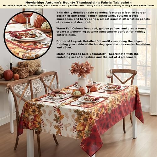 Thanksgiving Autumns Bounty Pumpkin 60 x 120 Inch Rectangle Tablecloth