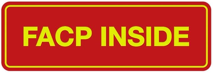 Signs ByLITA Standard FACP Inside Sign | Fire Safety Signage (Red/Yellow) - Small 1 Pack