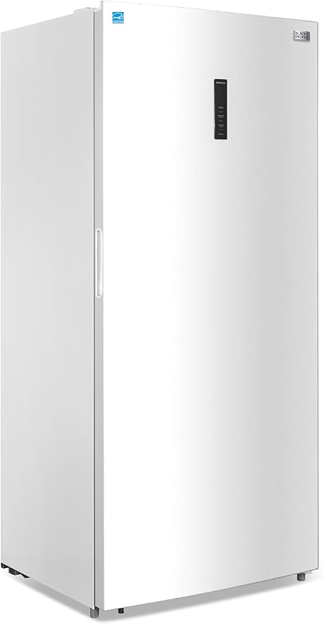 BLACK+DECKER 21.2 Cu. Ft. Convertible Freezer Refrigerator, Upright Freezer with Glass Shelves, Reversible Door, ENERGY STAR rated, Frost Free, BUC2120MW, White