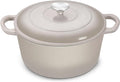 TeamFar Dutch Oven, 6QT Enameled Cast Iron Dutch Oven Cooking Pot with Lid & Dual Handles, for Bread Baking Braising Stewing, Heavy Duty & Non Stick, Oven & All Stovetops Safe - Khaki