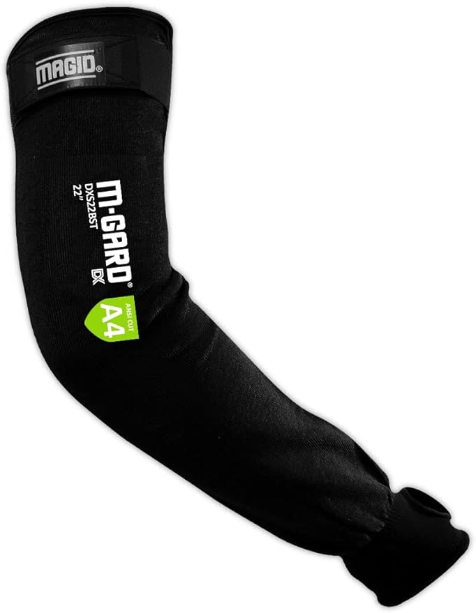 MAGID Cut Resistant Protective Arm Sleeves with Thumb Slot, 120 Pair, Black I Thumbslot: Yes, 18" (DXSB18BST-240)