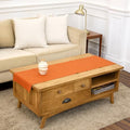 Solino Home Cotton Linen Table Runner Pumpkin Hemstitch, 14 x 48 in