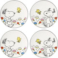 Lenox Chef Snoopy 4-Piece Accent Plates, Appetizer Plate Set for 4 by Lenox