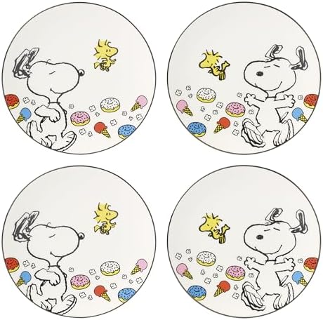 Lenox Chef Snoopy 4-Piece Accent Plates, Appetizer Plate Set for 4 by Lenox
