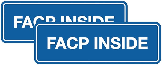 Signs ByLITA Standard FACP Inside Sign | Fire Safety Signage (Blue) - Large 2 Pack