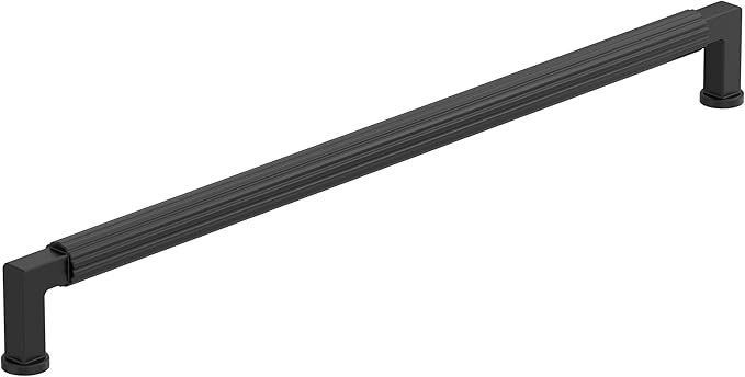 Amerock Ballard 12-5/8 inch (320mm) Center-to-Center Matte Black Cabinet Pull, BP37649MB