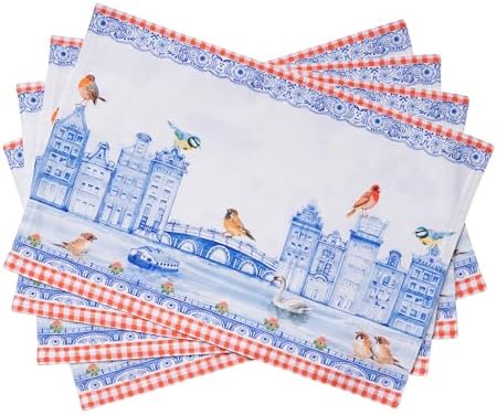 Maison d' Hermine Placemats Set of 4 Reusable 100% Cotton (13"x19")
