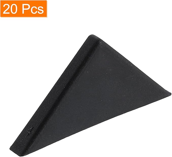 uxcell 20Pcs Plastic Corner Protectors 4x50mm Right Angle Shape Glass Corner Guards Cushion for Corner Protection of Glass, Mirror, Tile, Black